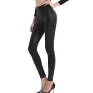 Cut the Frills Sexy Black Faux Leather  High-Rise Leggings Pants Size Medium NWT